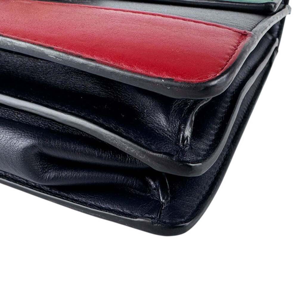 GUCCI Red Leather Bamboo Shoulder Bag - Picture 9 of 13